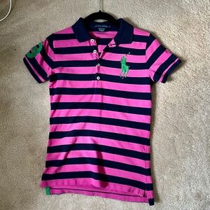 Women's Ralph Lauren big pony #3 striped polo shirt size M